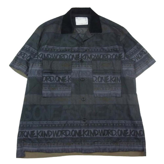 Sacai サカイ 23SS 23-03076M Eric Haze Bandana Print Shirt エリック ヘイズ バンダナ プリント 半袖 シャツ ブラック系 2【中古】
