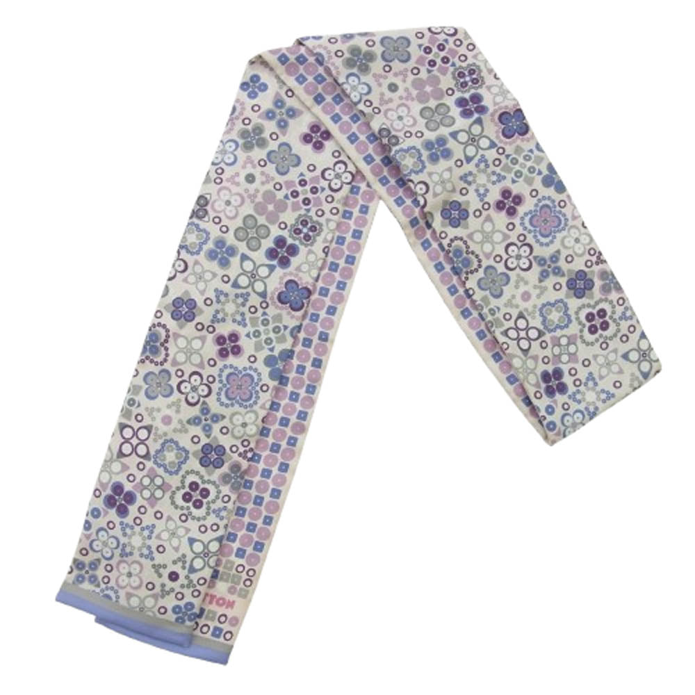 LOUIS VUITTON ルイ・ヴィトン M75037 シルク100％ フラワープリント バンドー スカーフ マルチカラー系【中古】