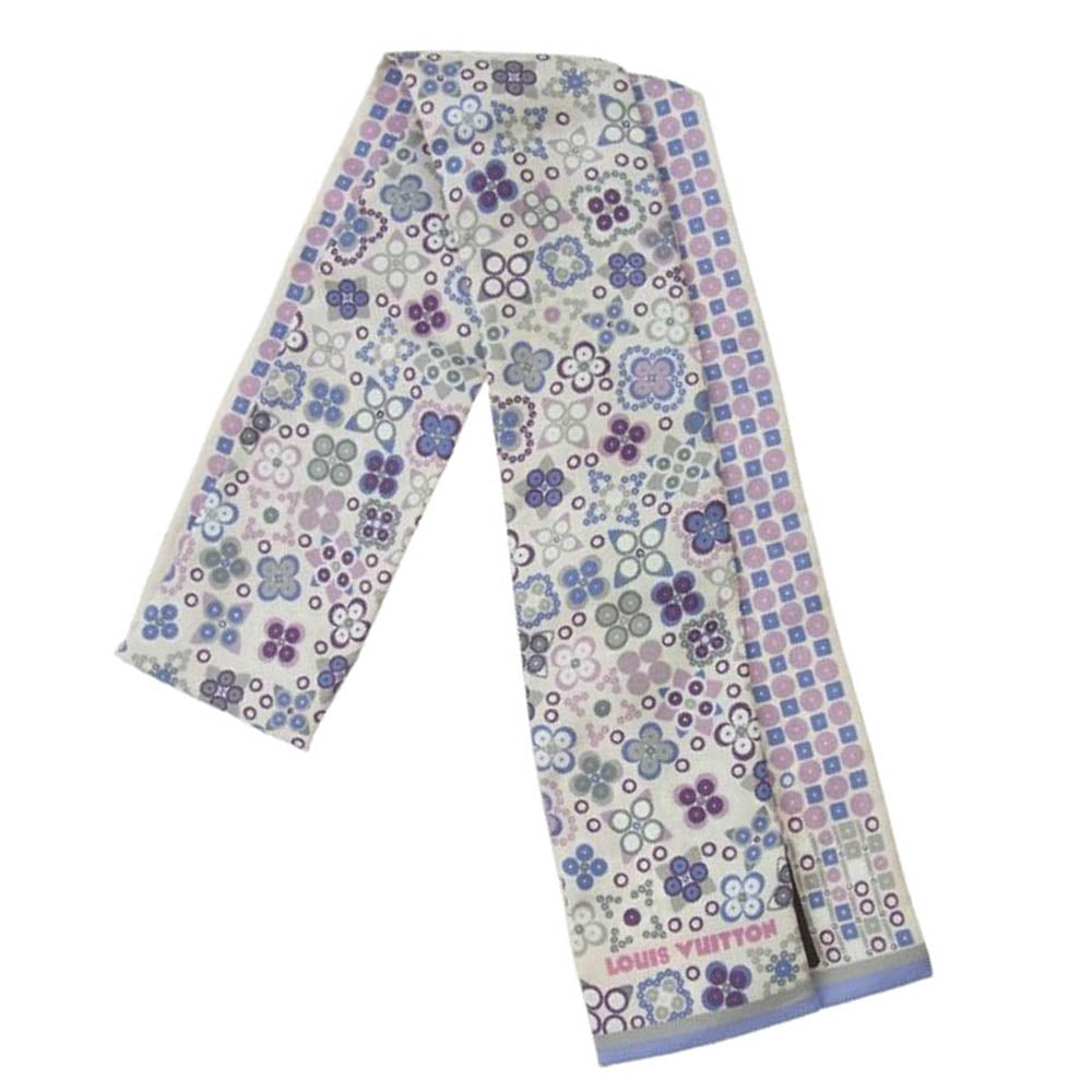 LOUIS VUITTON ルイ・ヴィトン M75037 シルク100％ フラワープリント バンドー スカーフ マルチカラー系【中古】