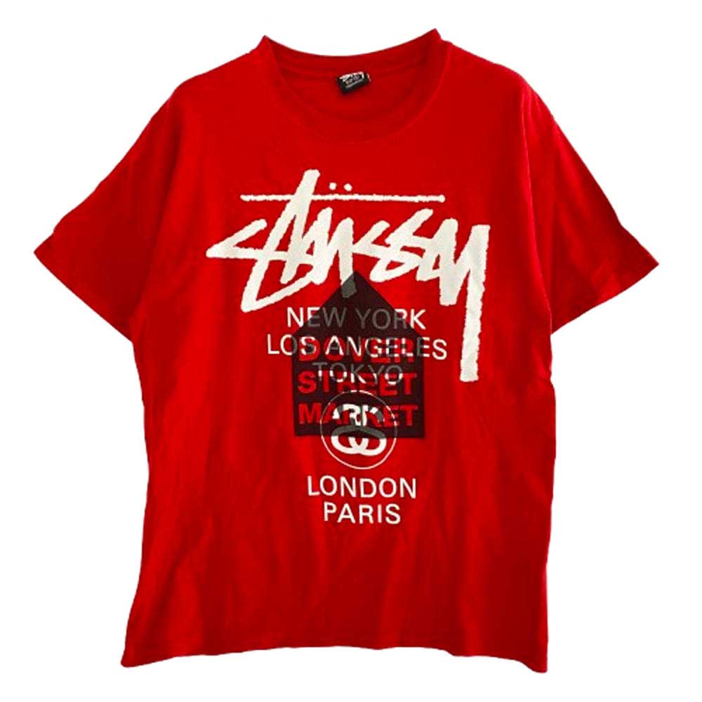 STUSSY ステューシー DOVER STREET MARKET ドーバーストリートマーケット ロゴプリント 半袖 Tシャツ レッド系 M【中古】