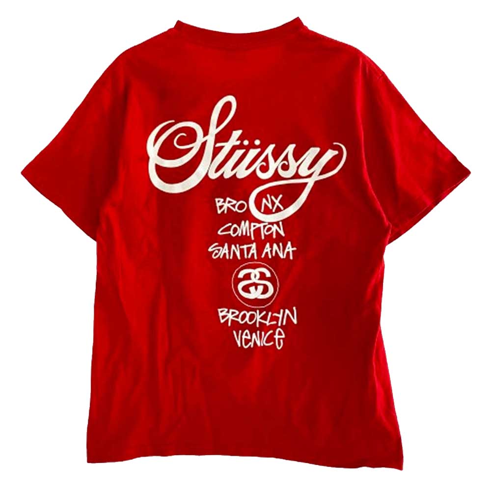 STUSSY ステューシー DOVER STREET MARKET ドーバーストリートマーケット ロゴプリント 半袖 Tシャツ レッド系 M【中古】