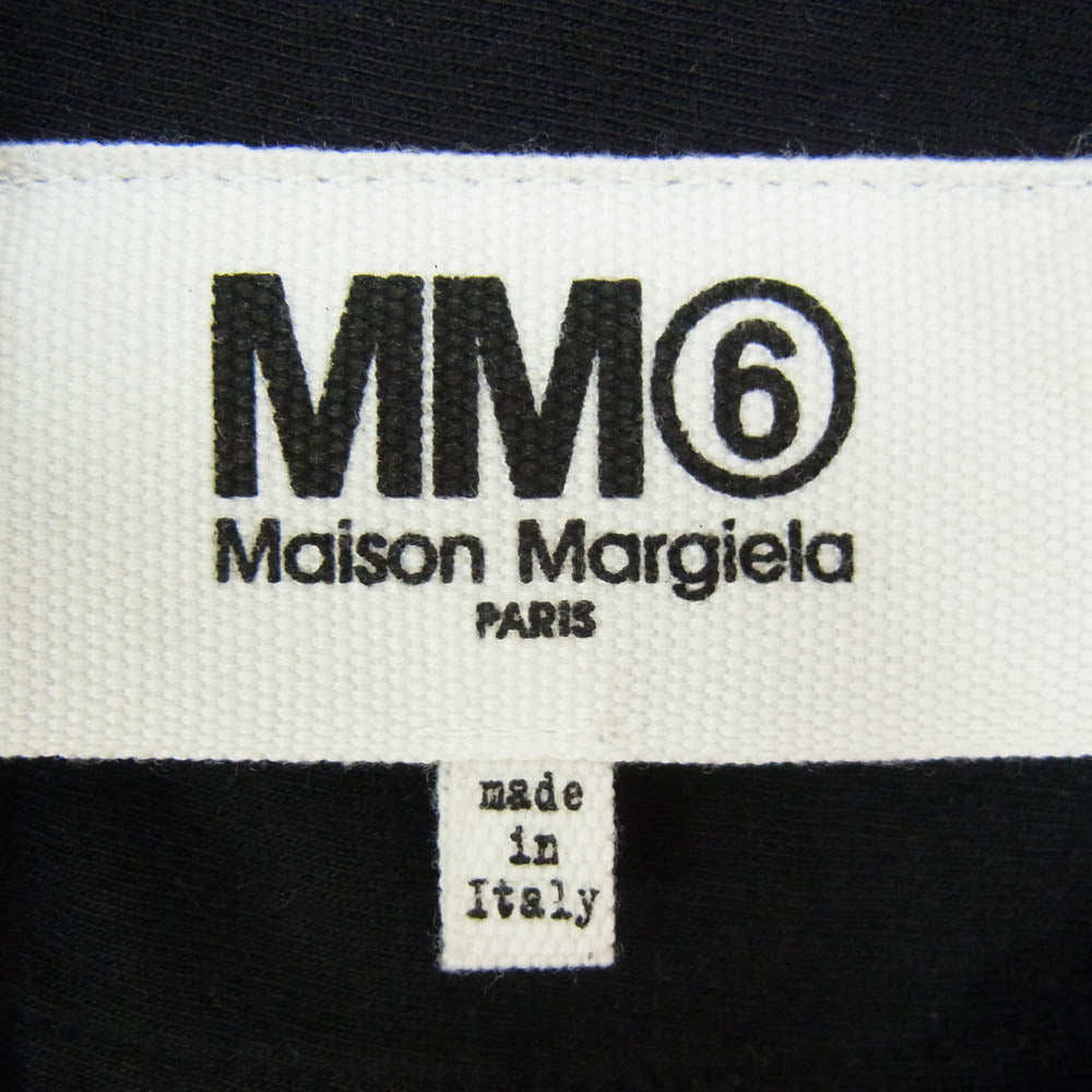 MAISON MARGIELA メゾンマルジェラ S32NC0527 S21058 MM6 タック コットン ショート丈 半袖 カットソー Tシャツ ブラック系 XS【中古】