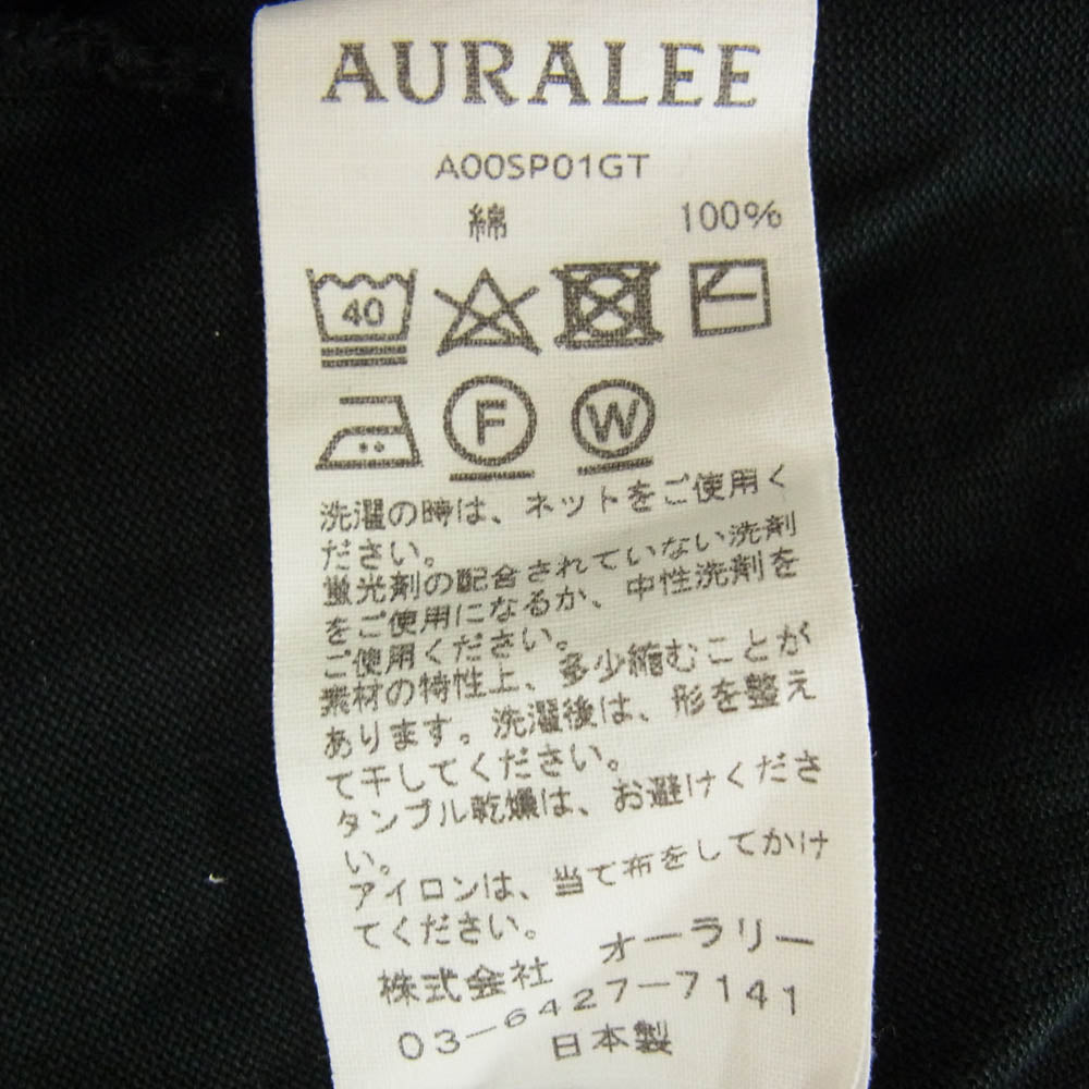 AURALEE オーラリー A00SP01GT LUSTER PLAITING L/S TEE ラスタープレーティング 長袖 Tシャツ ブラック系 3【中古】