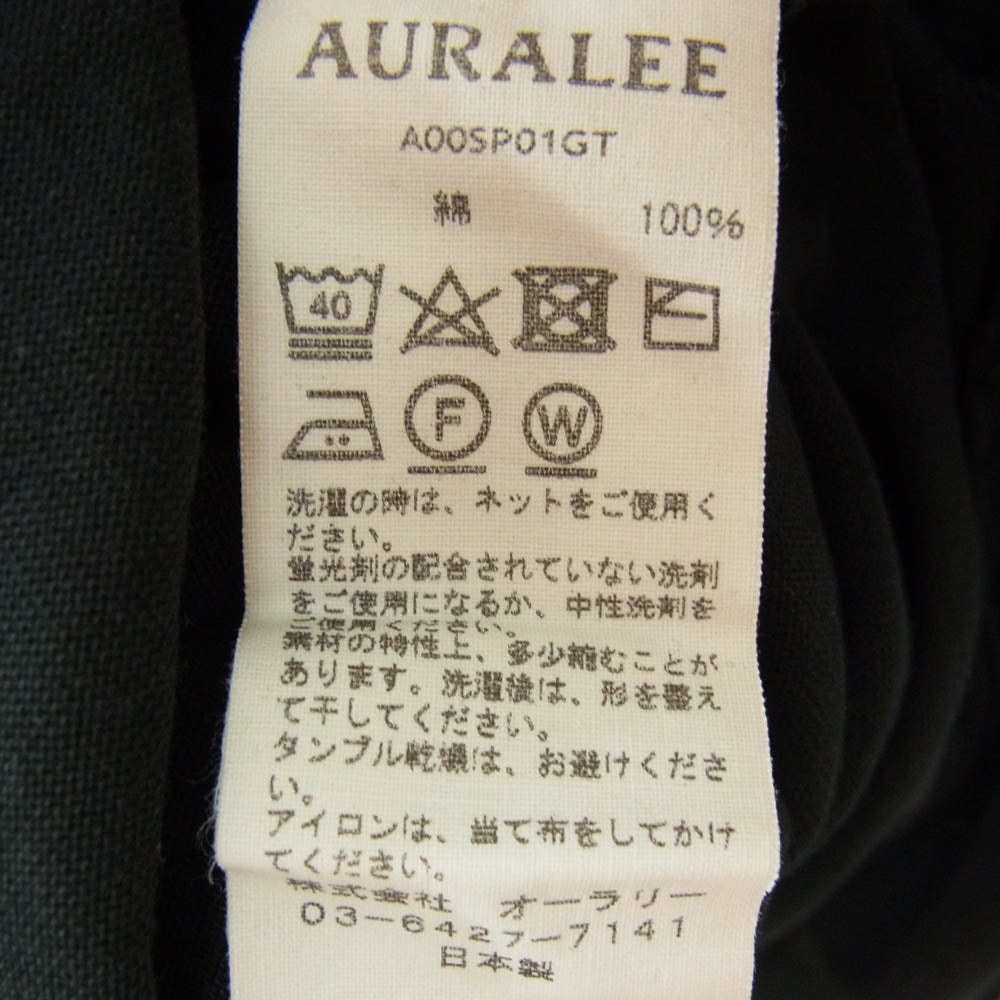 AURALEE オーラリー A00SP01GT LUSTER PLAITING L/S TEE ラスタープレーティング 長袖 Tシャツ ブラック系 3【中古】