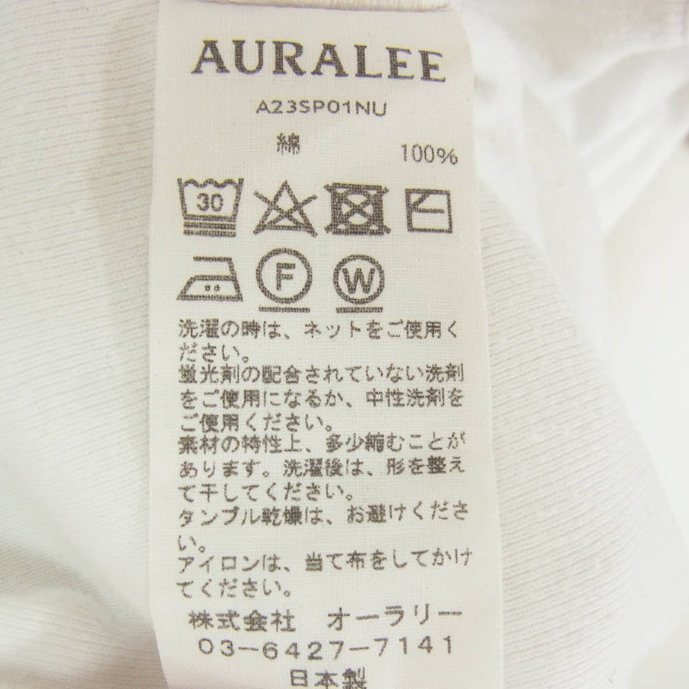 AURALEE オーラリー 23SS A23SP01NU ELASTIC HIGH GAUGE SWEAT P/O エラスティック ハイゲージ スウェット プルオーバー ホワイト系 4【中古】