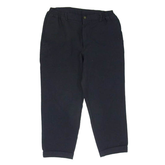COMME des GARCONS HOMME DEUX コムデギャルソンオムドゥ 21SS AD2020 DG-P050 エステル縮絨 ポリ縮 染色加工 製品染め 裾ダブル クロップド テーパードパンツ ネイビー系 M【中古】