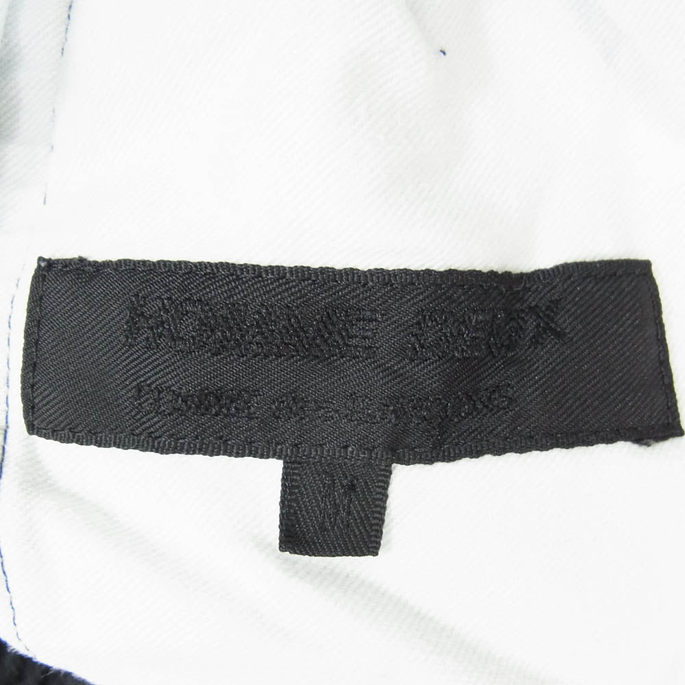 COMME des GARCONS HOMME DEUX コムデギャルソンオムドゥ 21SS AD2020 DG-P050 エステル縮絨 ポリ縮 染色加工 製品染め 裾ダブル クロップド テーパードパンツ ネイビー系 M【中古】