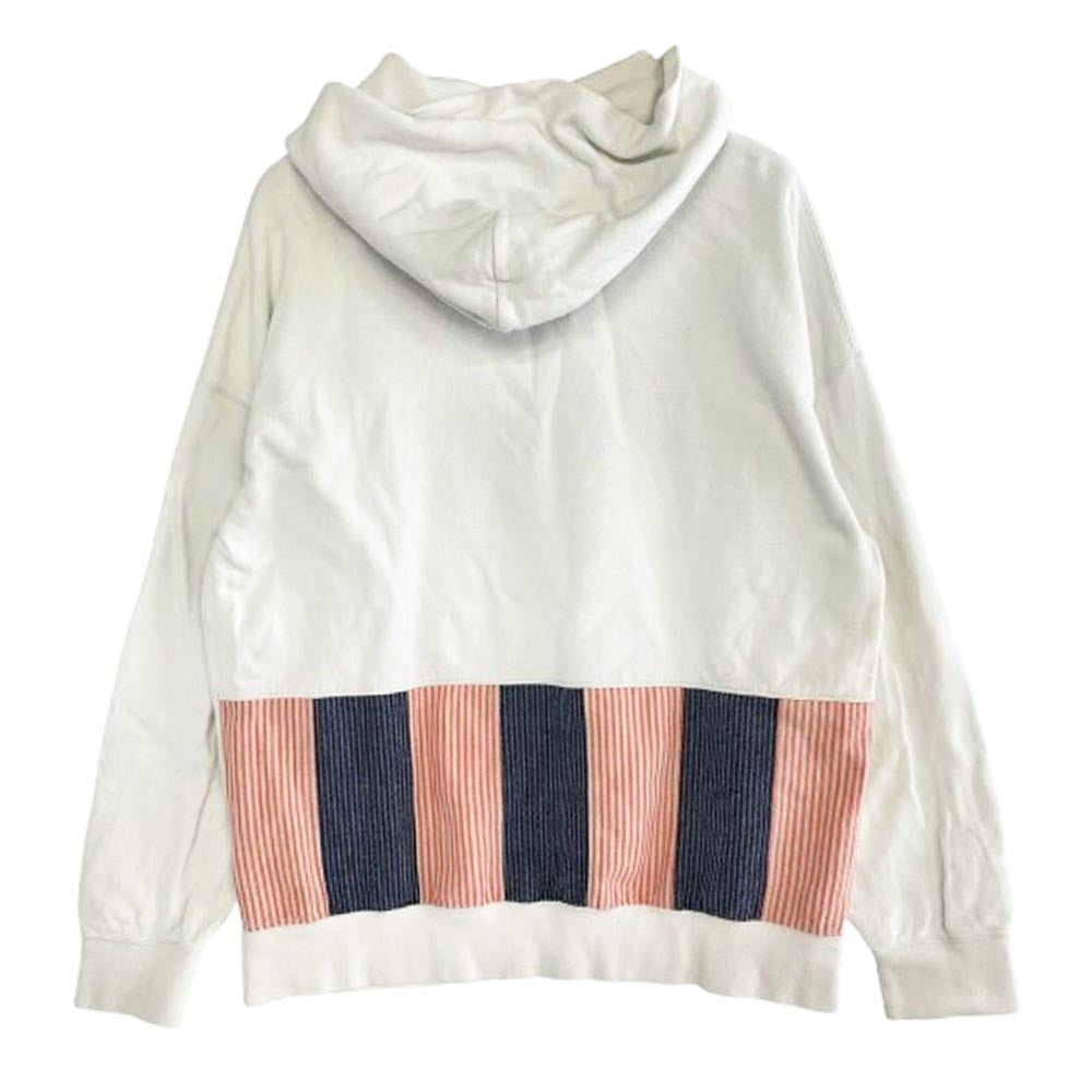 VISVIM ビズビム 19AW 0119405010002 JUMBO HOODIE P.O. STRIPES ジャンボ フーディ― ストライプ プルオーバー パーカー ホワイト系 2【中古】