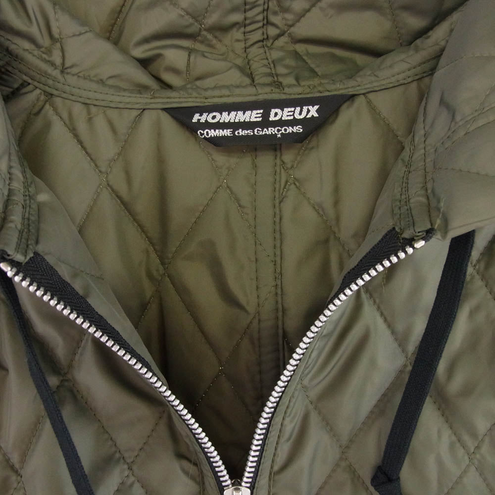 COMME des GARCONS HOMME DEUX コムデギャルソンオムドゥ AD2024 DN-K801 高密度タフタ キルト キルティング ポンチョ モスグリーン系【中古】