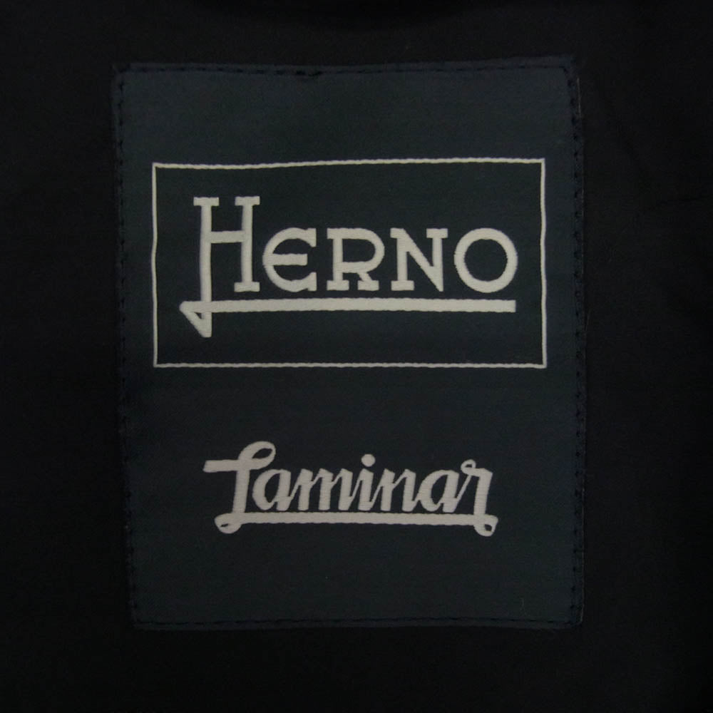 Herno ヘルノ PA006DL-11101-9290 Laminar GORE-TEX ラミナー ゴアテックス ナイロン フーデッド コート ブラック系 42【中古】