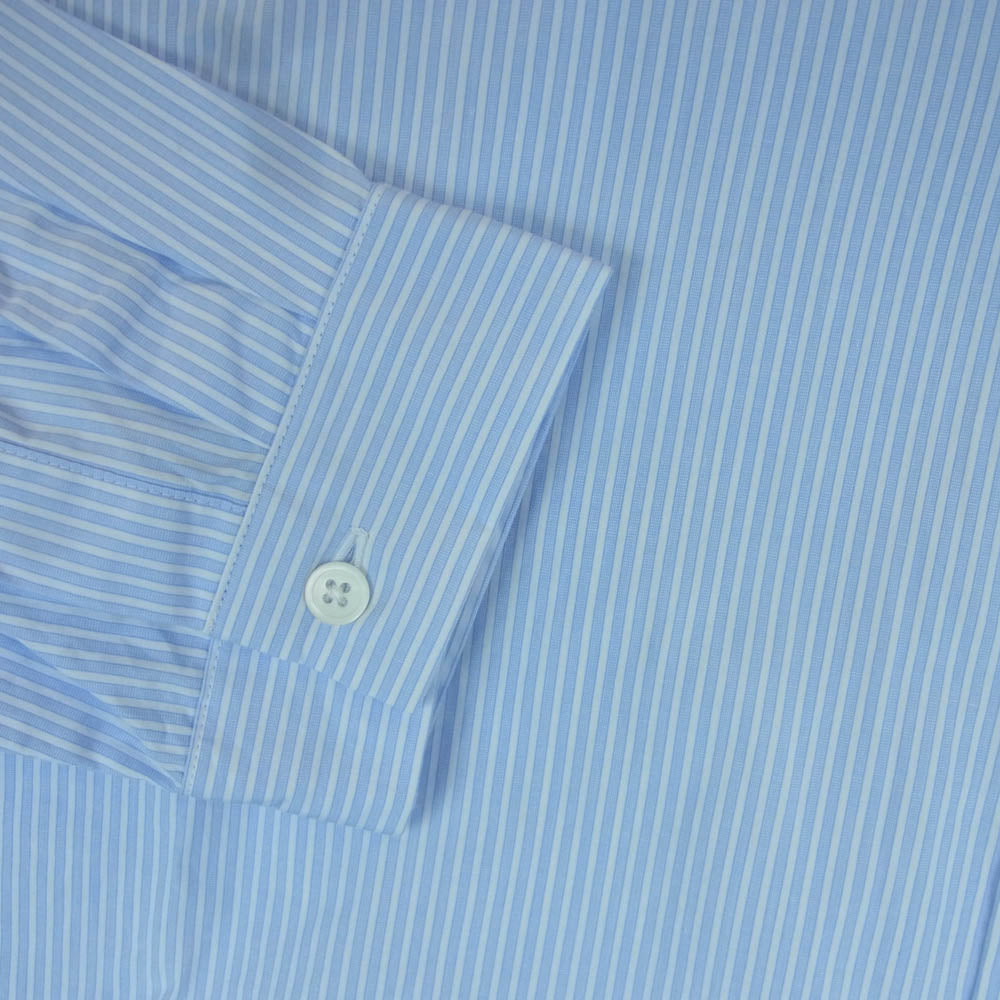 ATON エイトン 8003798 GIZA BROAD ストライプ 長袖 シャツ ライトブルー系 ホワイト系 04【新古品】【未使用】【中古】