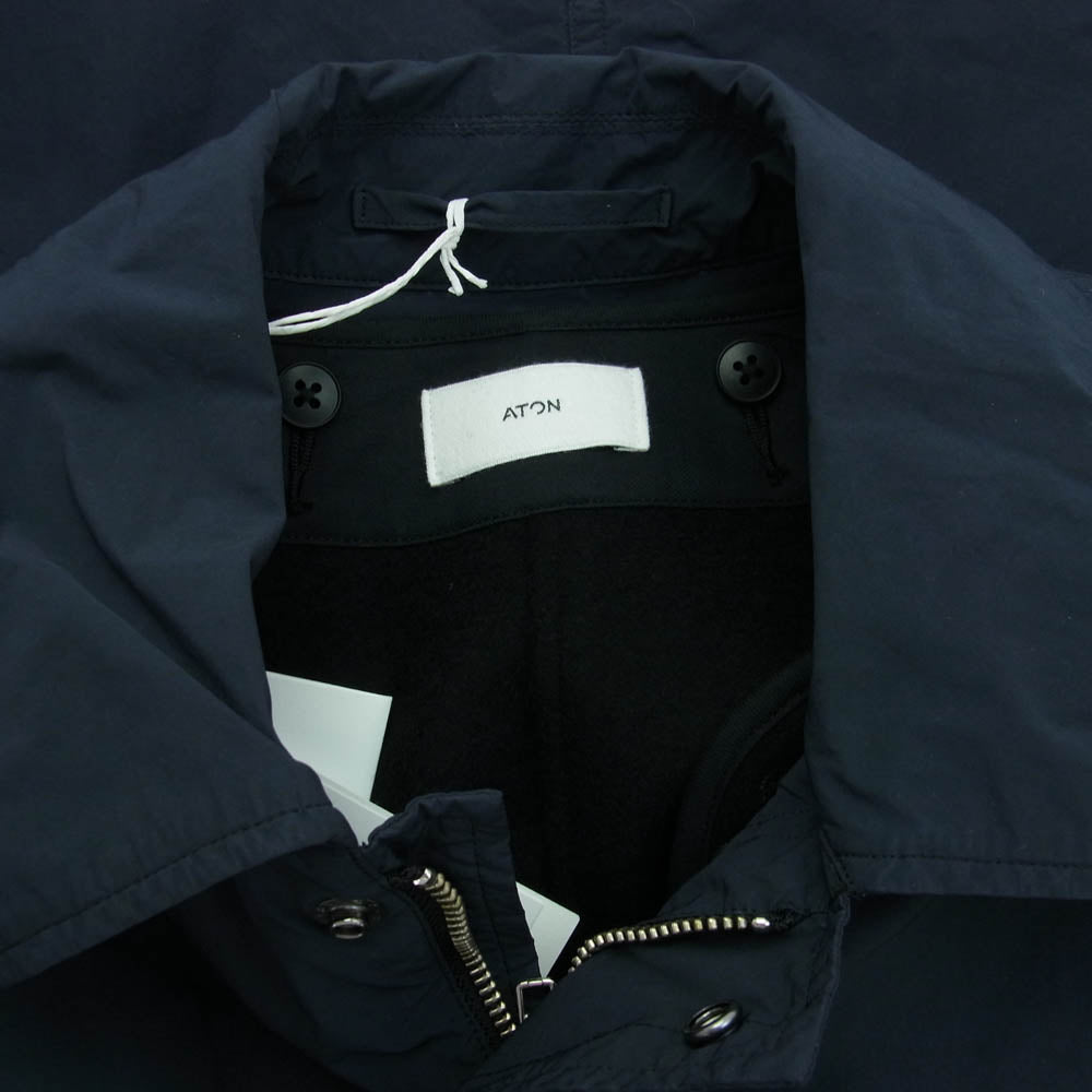 ATON エイトン 24AW 7110477 AIR WEATHER SHORT MODS COAT ショート モッズ コート ネイビー系 4【新古品】【未使用】【中古】