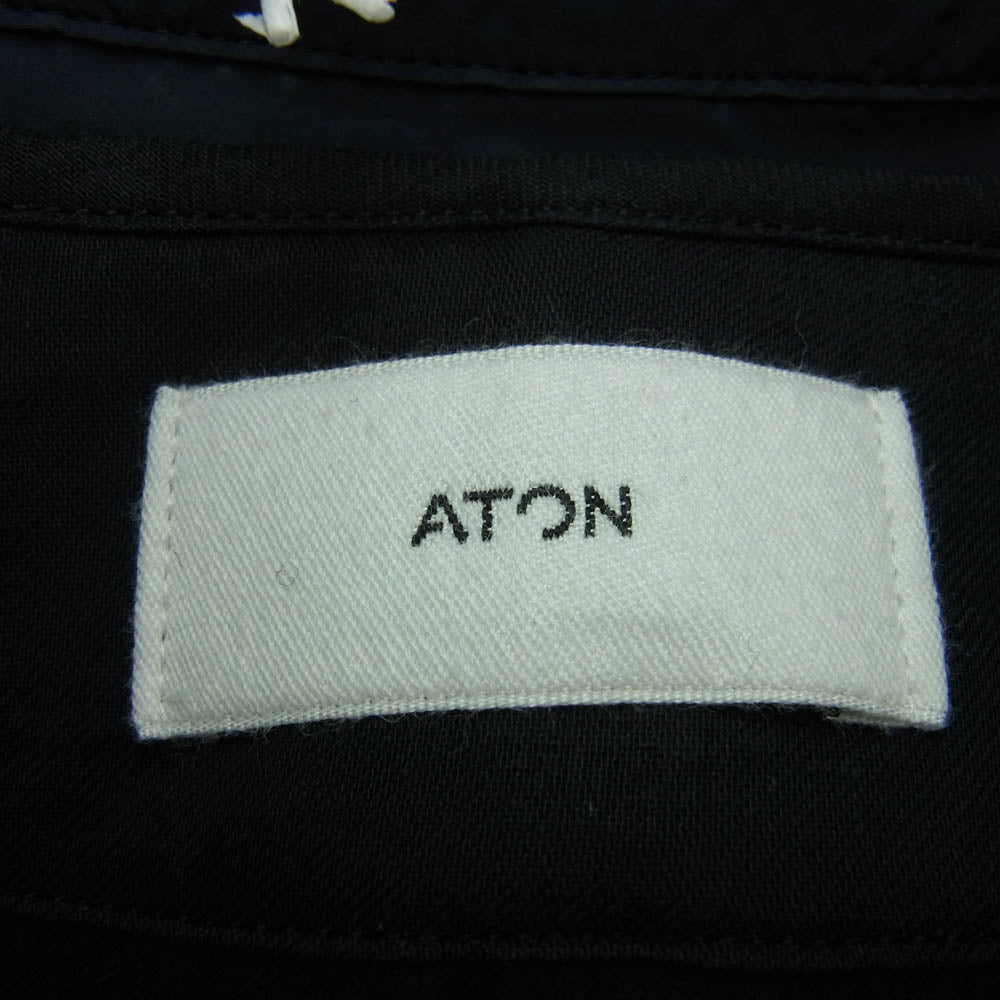 ATON エイトン 24AW 7110477 AIR WEATHER SHORT MODS COAT ショート モッズ コート ネイビー系 4【新古品】【未使用】【中古】