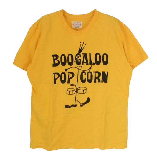 KOJIMA GENES 児島ジーンズ 前汗止め プリント クルーネック 半袖 Tシャツ イエロー系 M【中古】