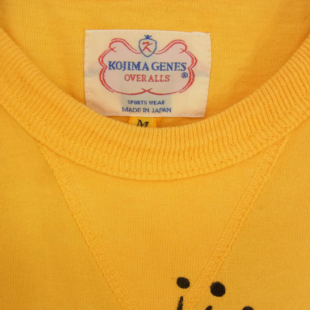KOJIMA GENES 児島ジーンズ 前汗止め プリント クルーネック 半袖 Tシャツ イエロー系 M【中古】