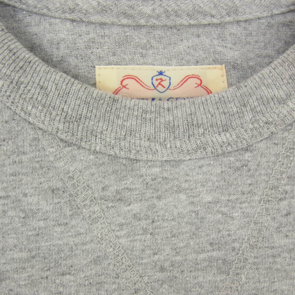 KOJIMA GENES 児島ジーンズ 前汗止め プリント クルーネック 半袖 Tシャツ グレー系 M【中古】