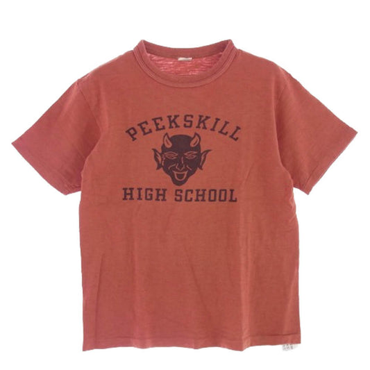 WAREHOUSE ウエアハウス PEEKSKILL HIGH SCHOOL プリント Tシャツ 赤みがかったブラウン系 S【中古】