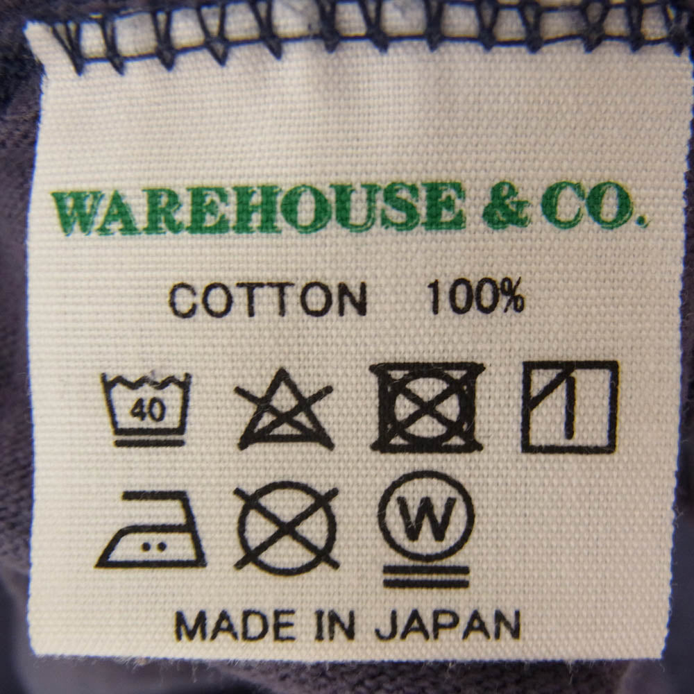 WAREHOUSE ウエアハウス OTSEGO BULLDOGS プリント クルーネック 半袖 Tシャツ ネイビー系 S【中古】