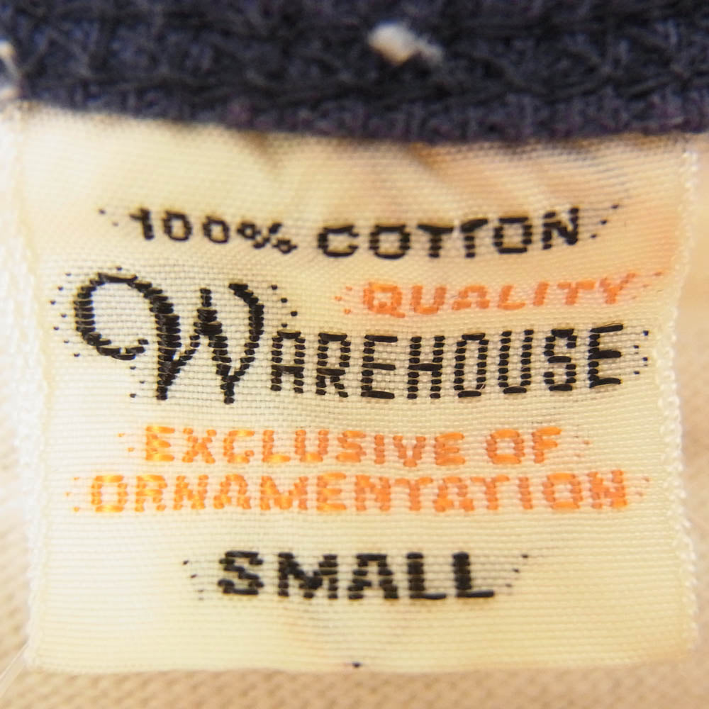 WAREHOUSE ウエアハウス KEEP ON ROCKIN プリント リンガー クルーネック 半袖 Tシャツ オフホワイト系 S【中古】