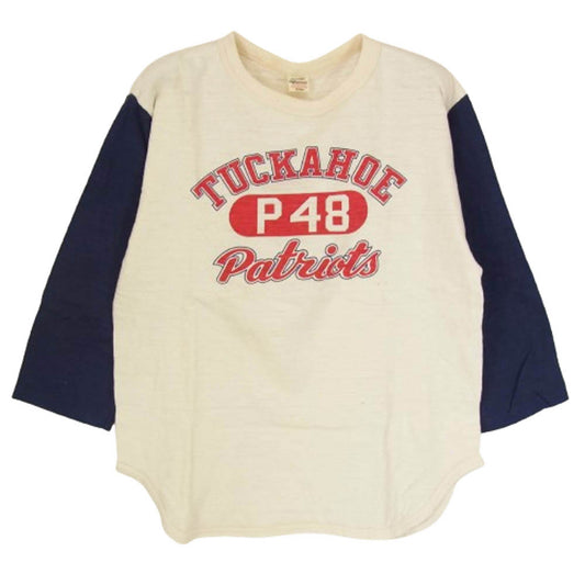 WAREHOUSE ウエアハウス TUCKAHOE PATRIOTS プリント 7分袖 Tシャツ ネイビー系 S【中古】