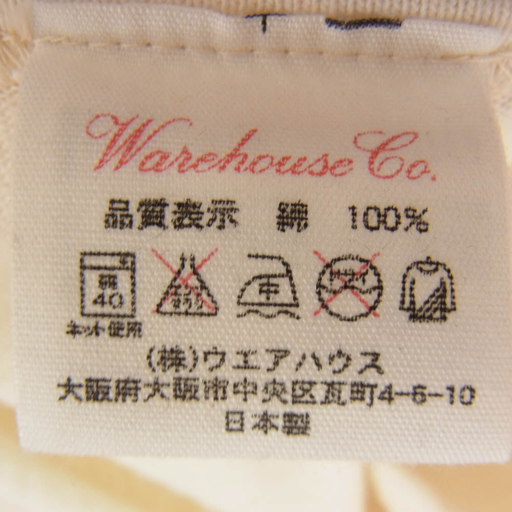 WAREHOUSE ウエアハウス TUCKAHOE PATRIOTS プリント 7分袖 Tシャツ ネイビー系 S【中古】