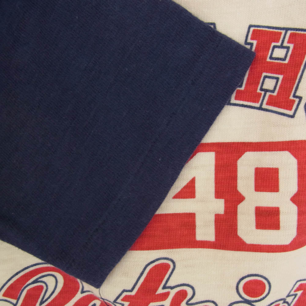 WAREHOUSE ウエアハウス TUCKAHOE PATRIOTS プリント 7分袖 Tシャツ ネイビー系 S【中古】