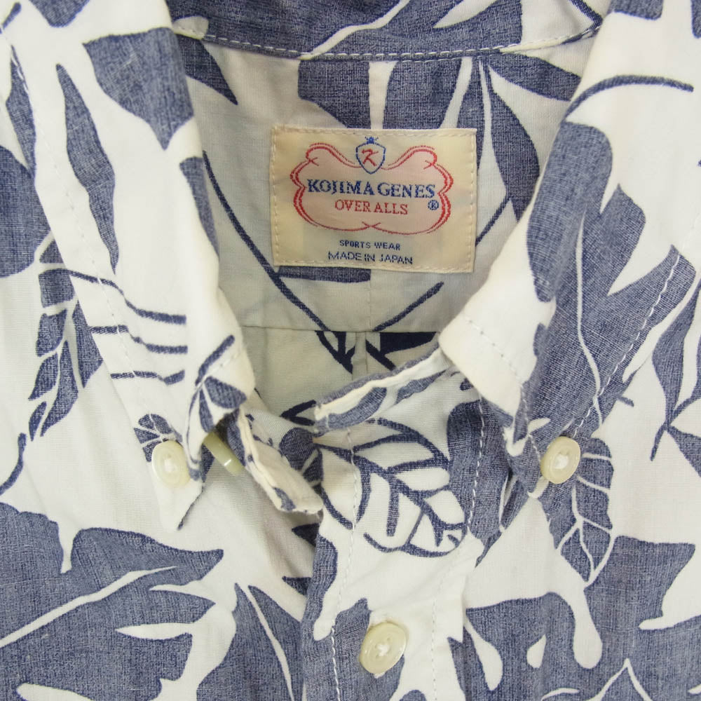 KOJIMA GENES 児島ジーンズ BD アロハ ハワイアン シャツ ネイビー系 M【中古】