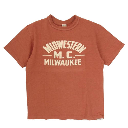 WAREHOUSE ウエアハウス MIDWESTERN MILWAUKEE プリント Tシャツ バーガンディー系 S【中古】