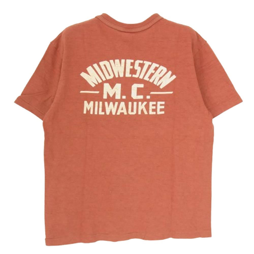 WAREHOUSE ウエアハウス MIDWESTERN MILWAUKEE プリント Tシャツ バーガンディー系 S【中古】