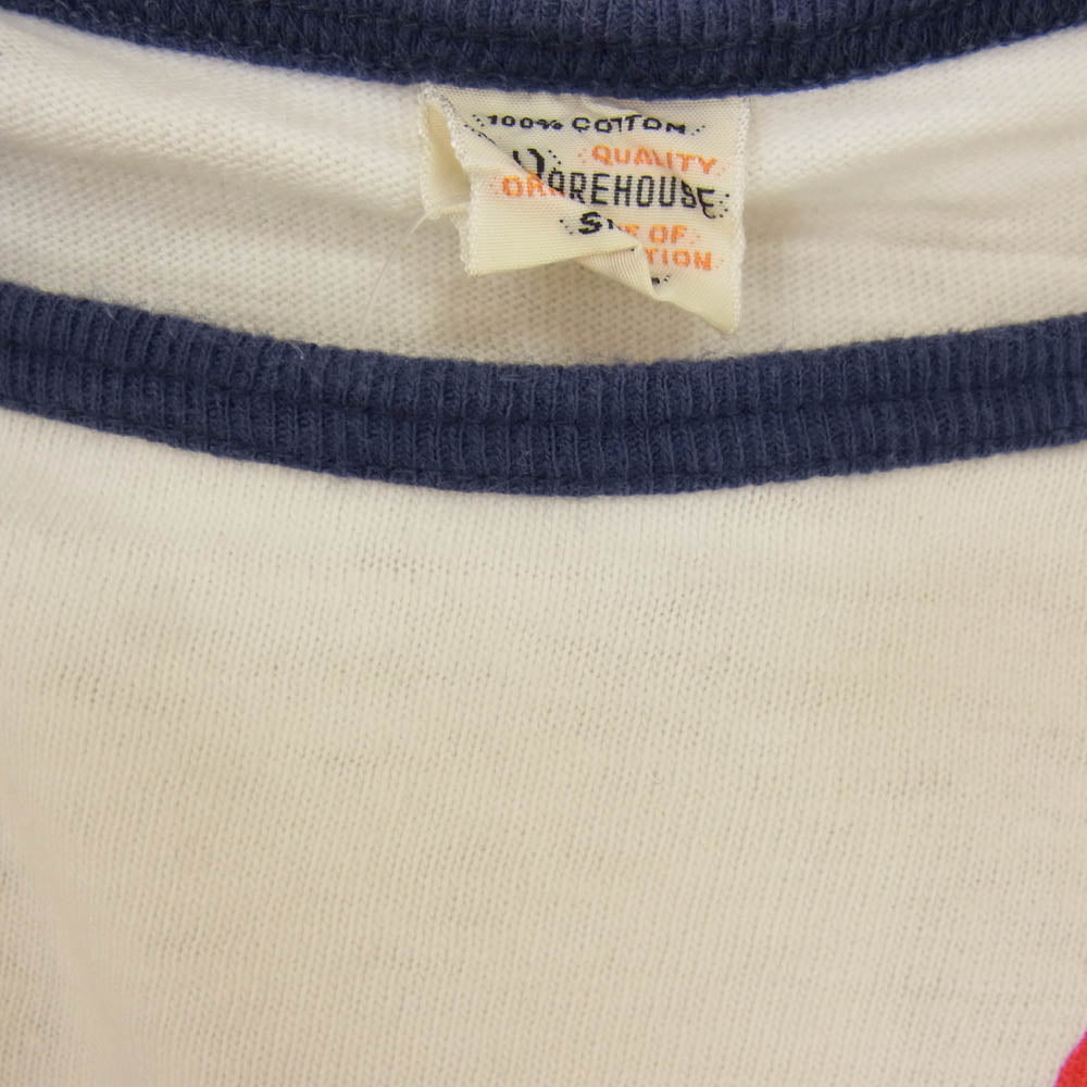 WAREHOUSE ウエアハウス NATION’S CAPITAL プリント リンガー クルーネック 半袖 Tシャツ ホワイト系 S【中古】