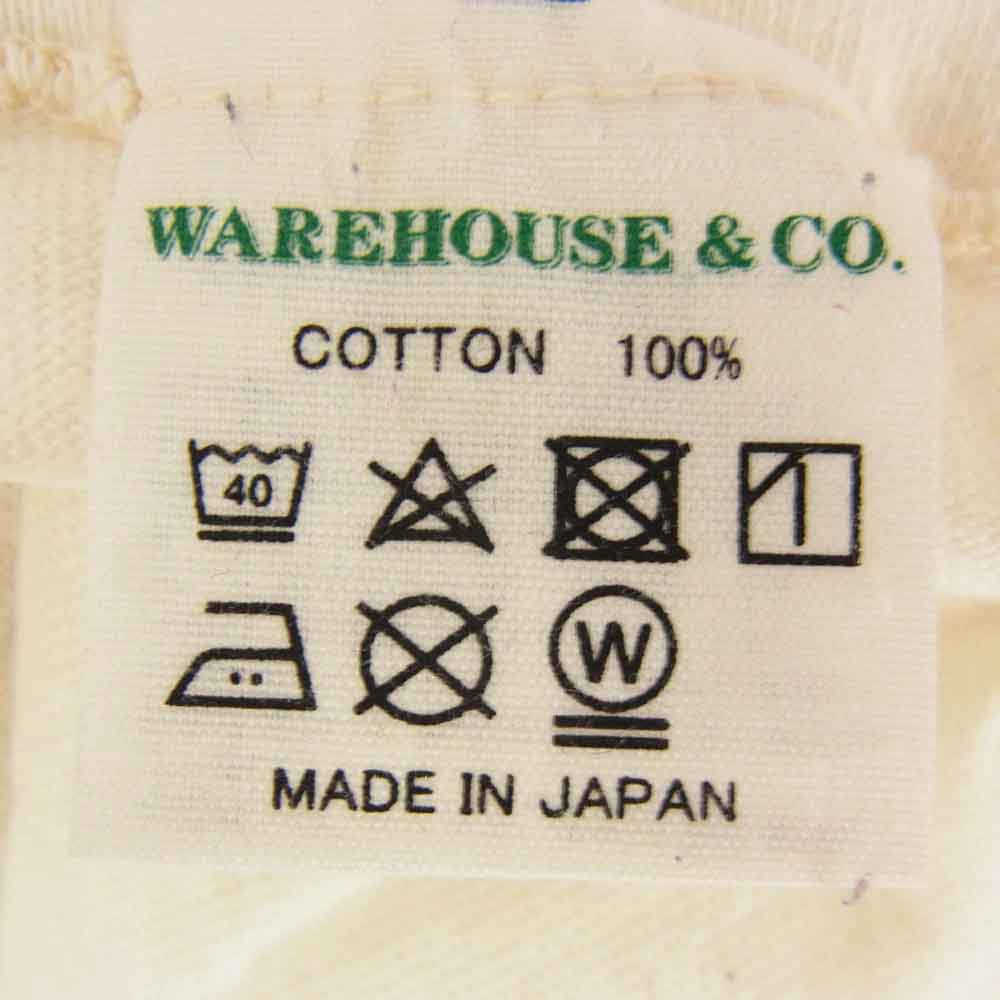 WAREHOUSE ウエアハウス NATION’S CAPITAL プリント リンガー クルーネック 半袖 Tシャツ ホワイト系 S【中古】