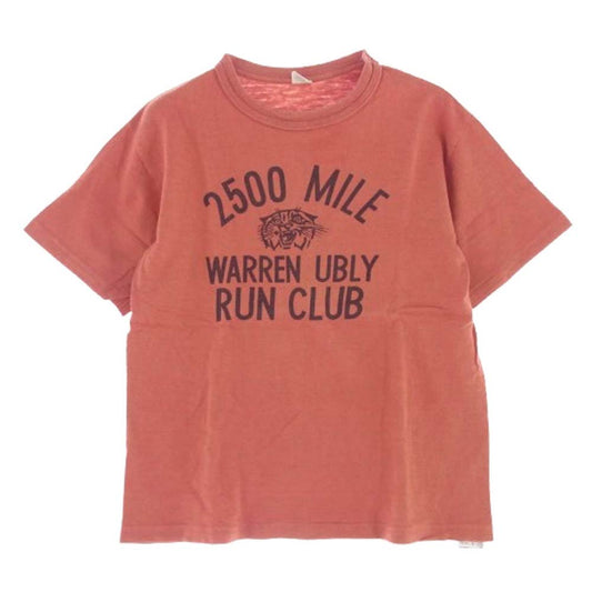 WAREHOUSE ウエアハウス 2500MILE プリント Tシャツ 赤みがかったブラウン系 S【中古】