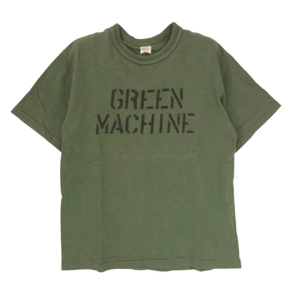 WAREHOUSE ウエアハウス GREEN MACHINE ステンシル プリント Tシャツ グリーン系 S【中古】