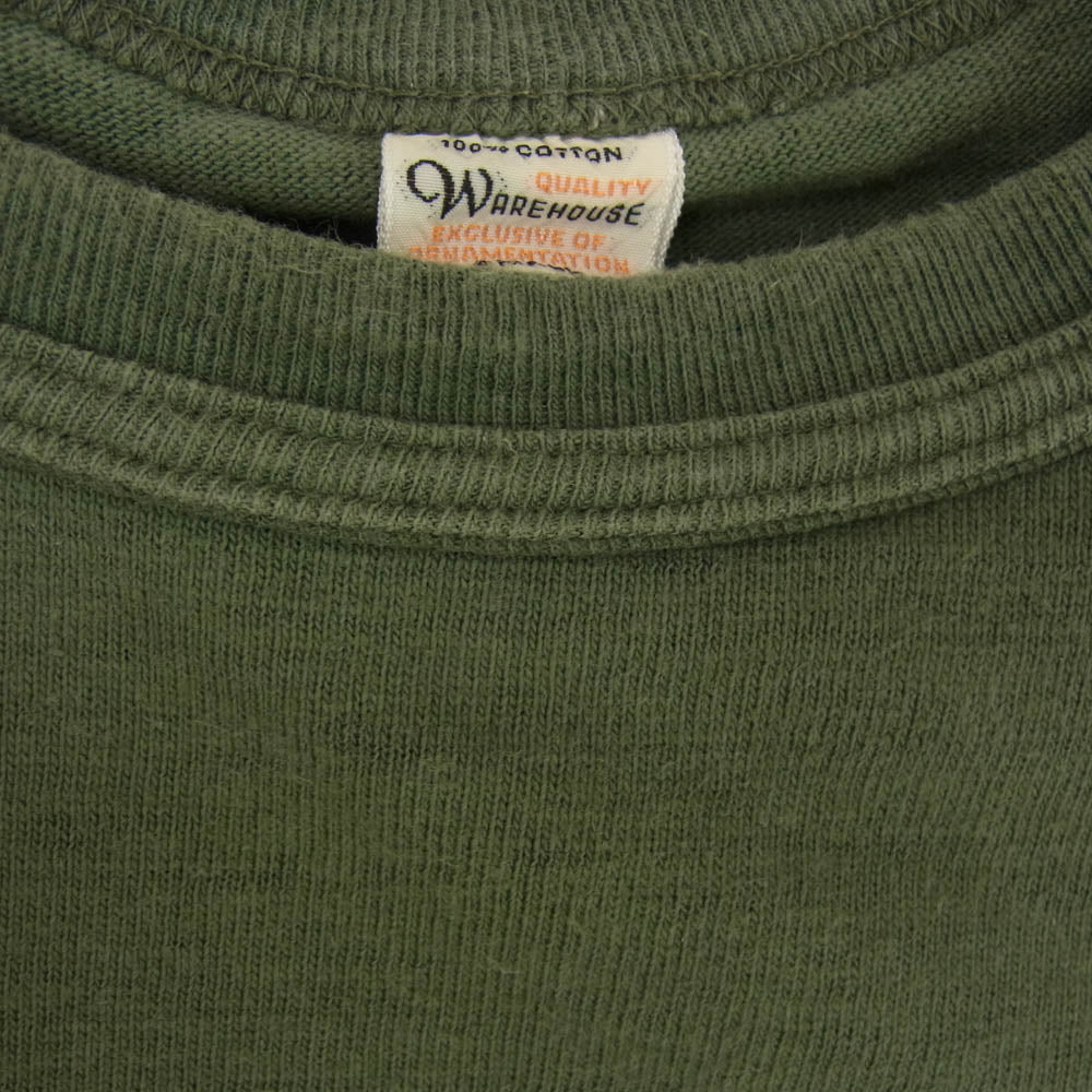 WAREHOUSE ウエアハウス GREEN MACHINE ステンシル プリント Tシャツ グリーン系 S【中古】