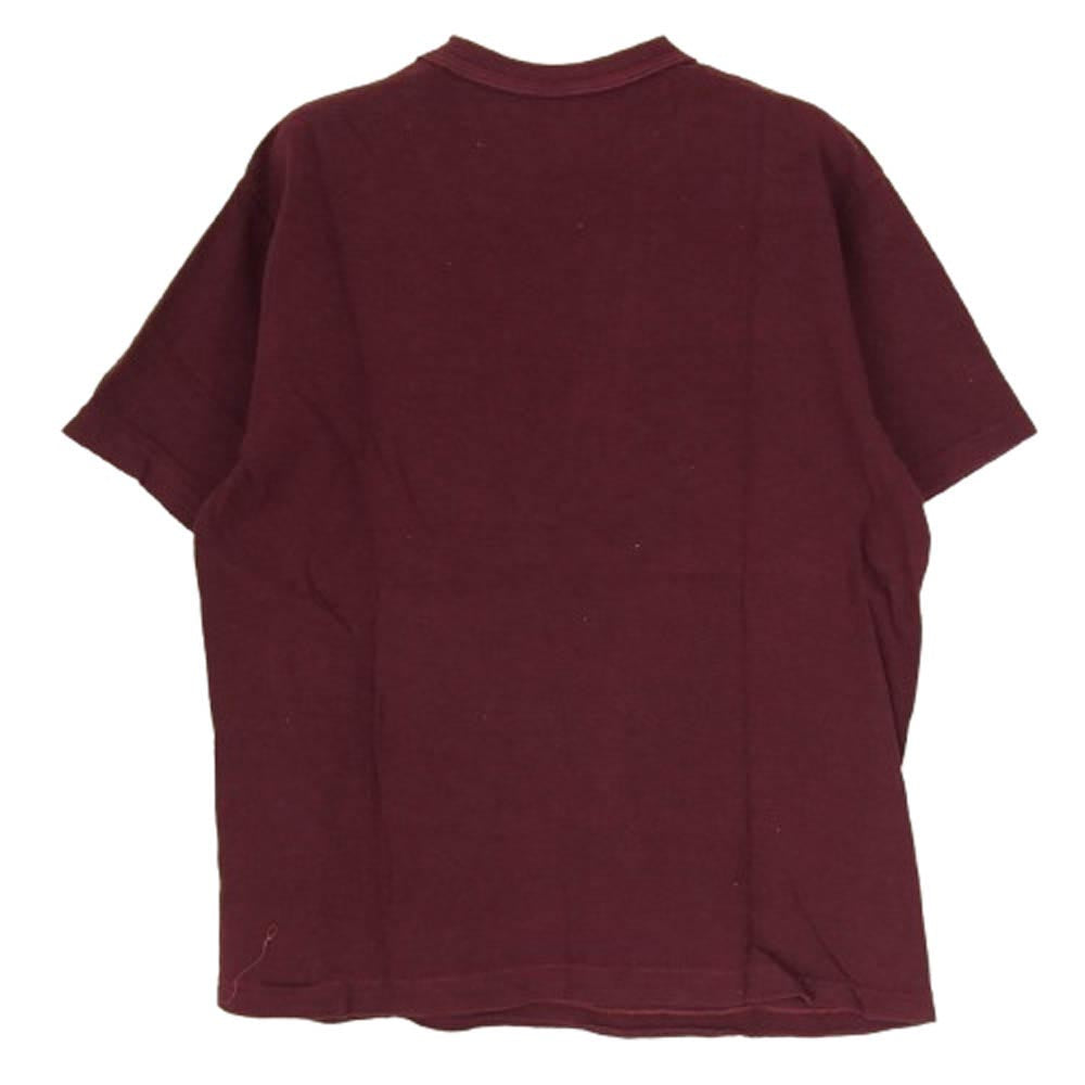 WAREHOUSE ウエアハウス MSU ROSE BOWL フロッキー プリント Tシャツ エンジ系 S【中古】