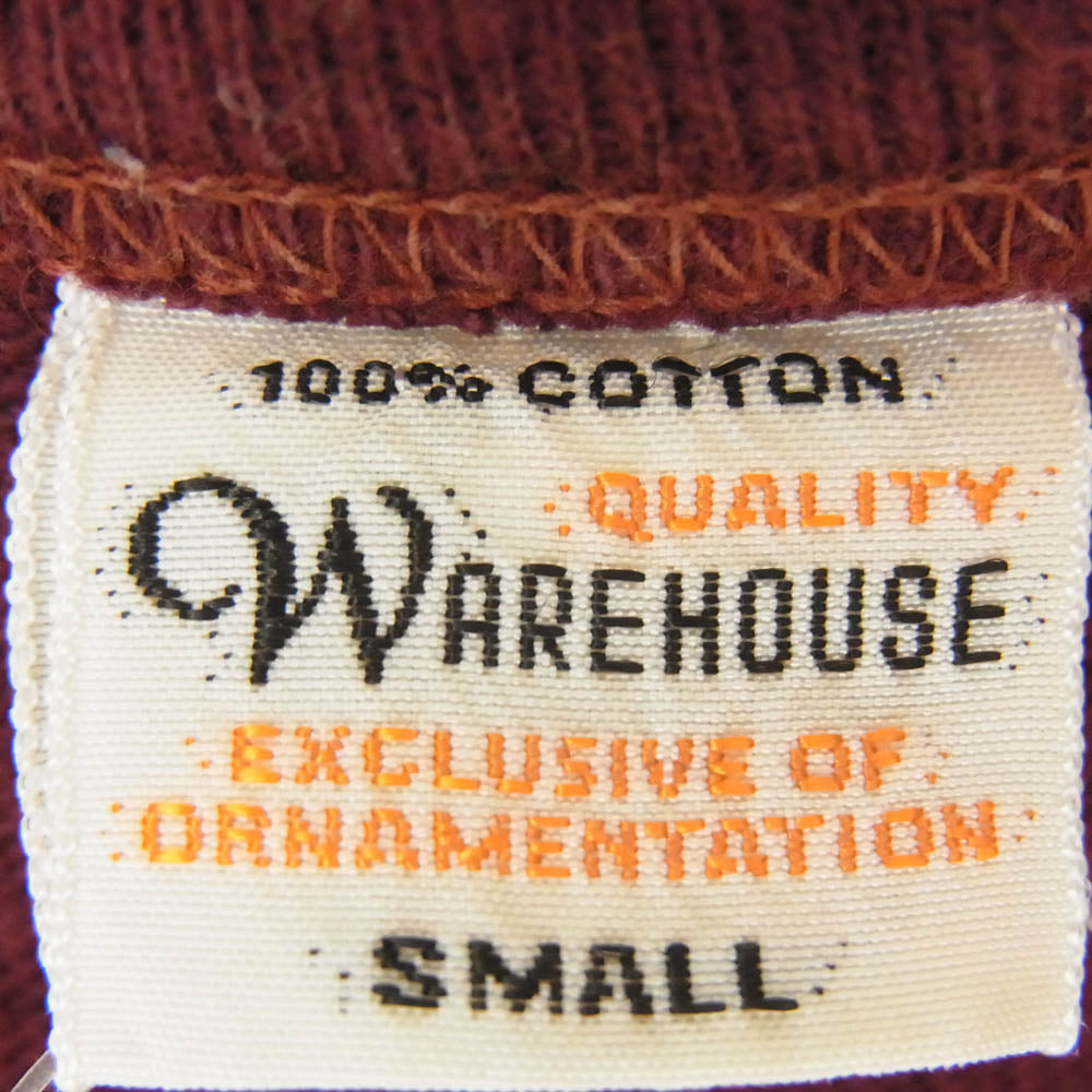 WAREHOUSE ウエアハウス MSU ROSE BOWL フロッキー プリント Tシャツ エンジ系 S【中古】