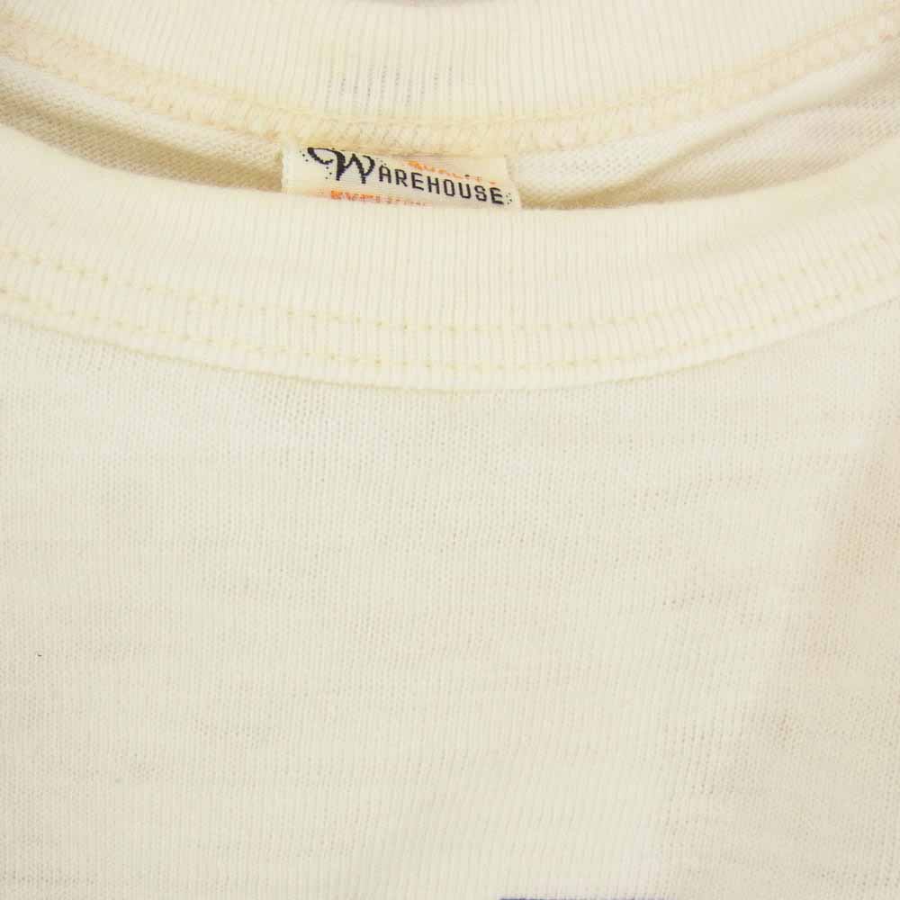 WAREHOUSE ウエアハウス U of P I.A. プリント 7分袖 Tシャツ エンジ系 S【中古】