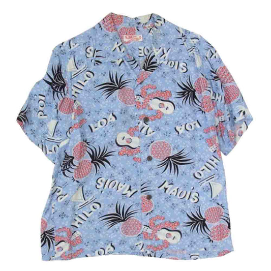 SUN SURF サンサーフ SS36444 洋柄 ハワイアン アロハ 半袖 シャツ ライトブルー系 S【中古】