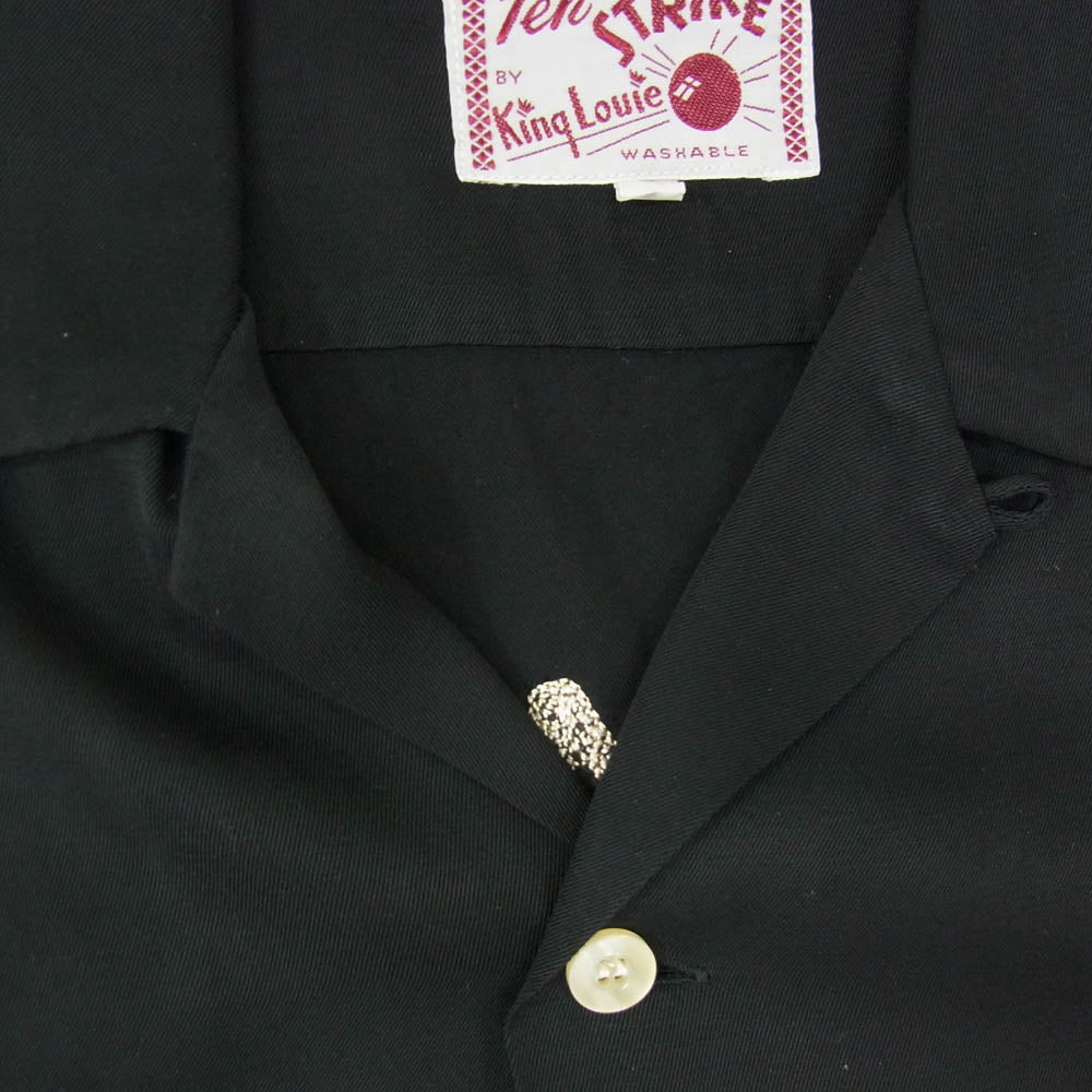 キングルイ KL37832 実名復刻 BOWLING SHIRT ROAD HOGS ボーリング シャツ ブラック系 S【中古】