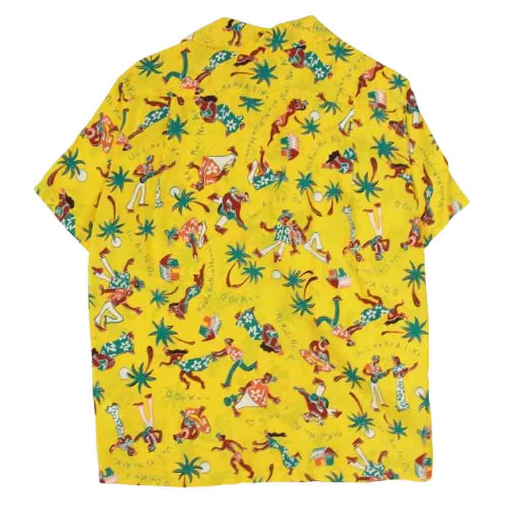 SUN SURF サンサーフ SS38040 FUN ISLAND OF HAWAII 半袖 レーヨン ハワイアン アロハ シャツ イエロー系 S【中古】
