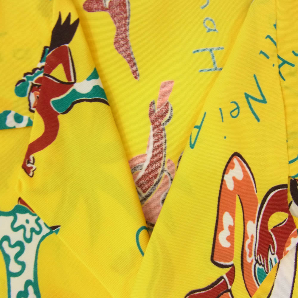 SUN SURF サンサーフ SS38040 FUN ISLAND OF HAWAII 半袖 レーヨン ハワイアン アロハ シャツ イエロー系 S【中古】