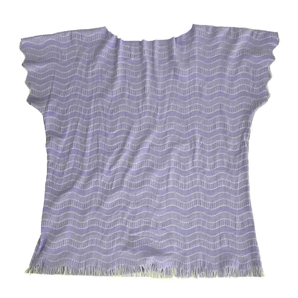 PLEATS PLEASE プリーツプリーズ イッセイミヤケ PP82LK922 A-POC フリンジ Tシャツ 半袖 カットソー パープル系 3【中古】