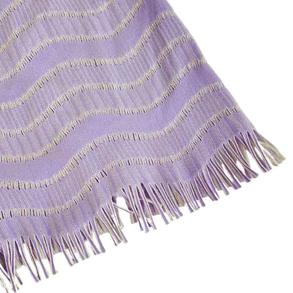 PLEATS PLEASE プリーツプリーズ イッセイミヤケ PP82LK922 A-POC フリンジ Tシャツ 半袖 カットソー パープル系 3【中古】