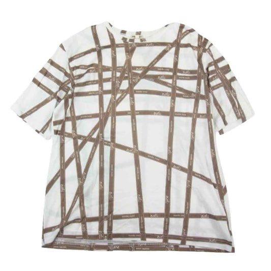 HERMES エルメス マルジェラ期 リボン ボルデュック 半袖 Tシャツ ホワイト系 L【中古】