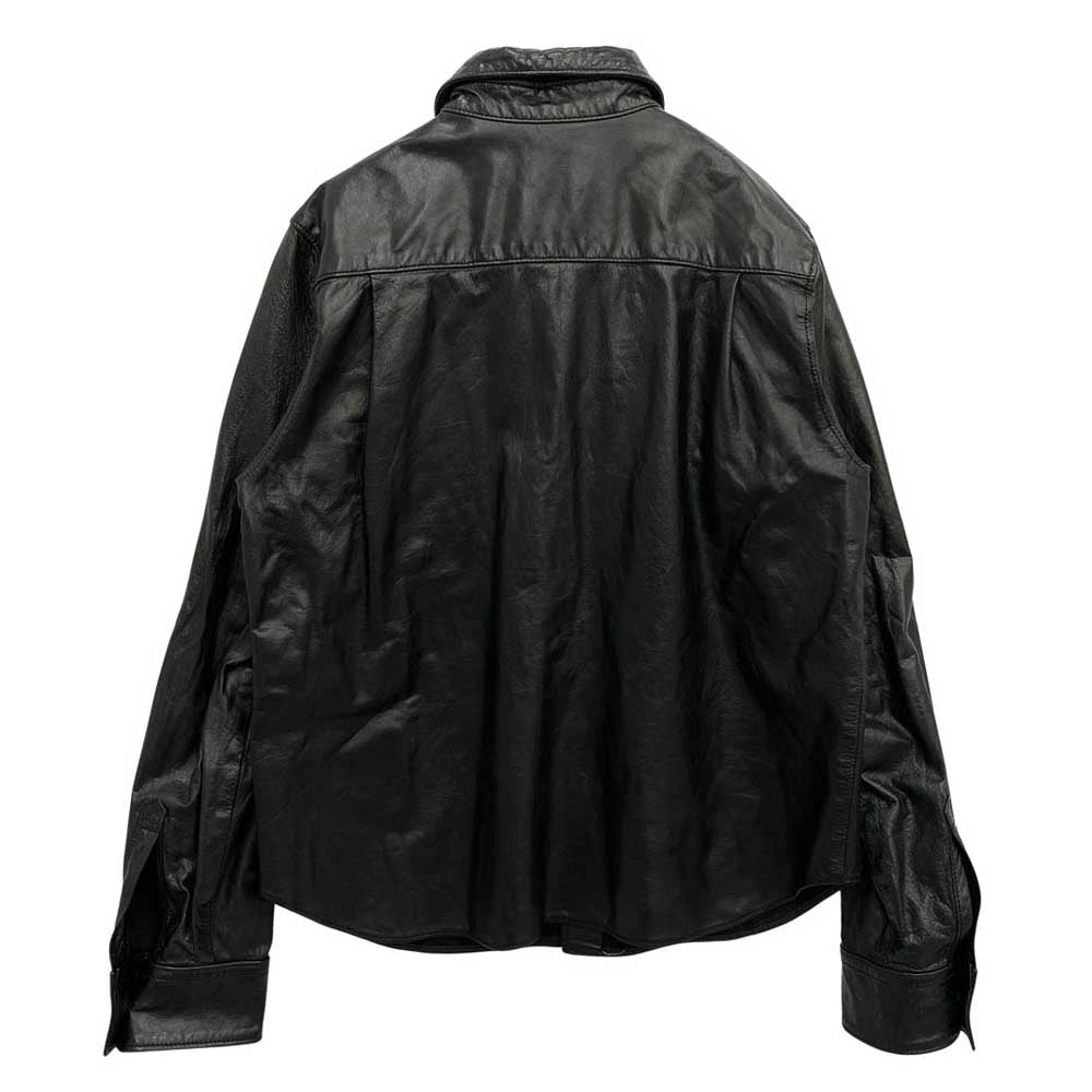 tricot COMME des GARCONS トリココムデギャルソン TB-070090 AD1999 90s ヴィンテージトリコ レザー シャツ ジャケット ブラック系 サイズ不明【中古】