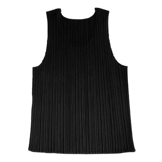 PLEATS PLEASE プリーツプリーズ イッセイミヤケ PP55-JK101 プリーツ加工 ノースリーブ カットソー ブラック ブラック系 4【美品】【中古】