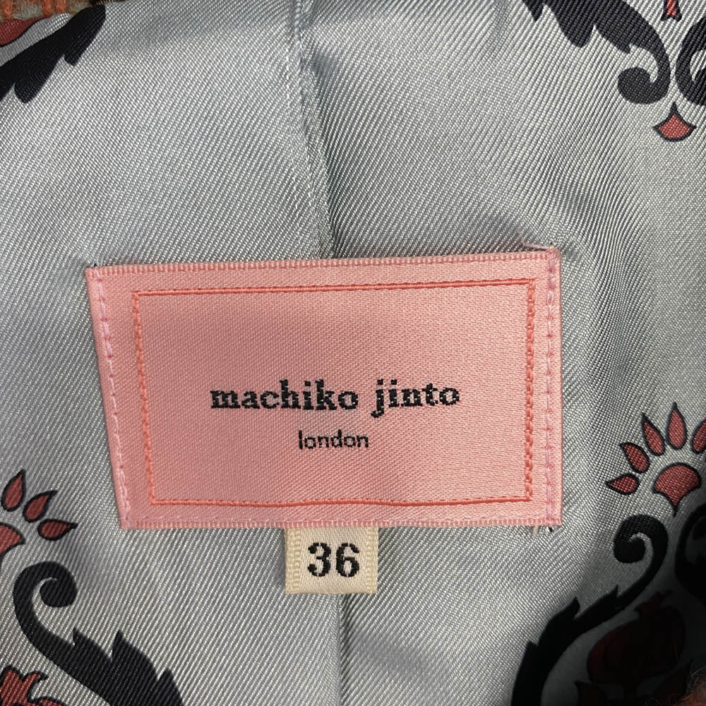 マチコ ジント 32102 裏地 花柄 ウール 長袖 ロング コート マルチカラー系 36【中古】
