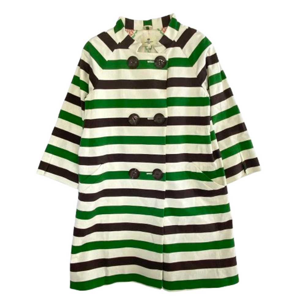 マチコ ジント 42104 ボーダー デザイン マルチカラー 裏地 総柄  ロング アウター コート マルチカラー系 36【中古】