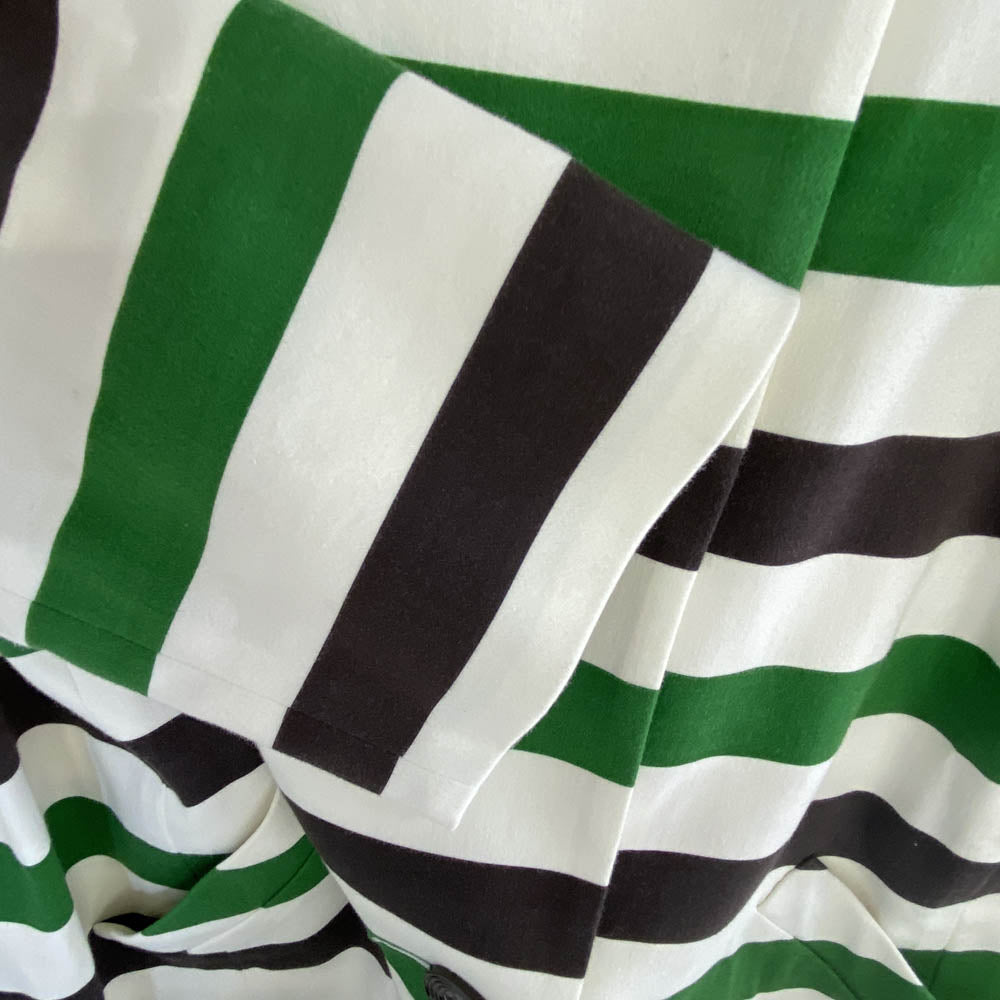 マチコ ジント 42104 ボーダー デザイン マルチカラー 裏地 総柄  ロング アウター コート マルチカラー系 36【中古】