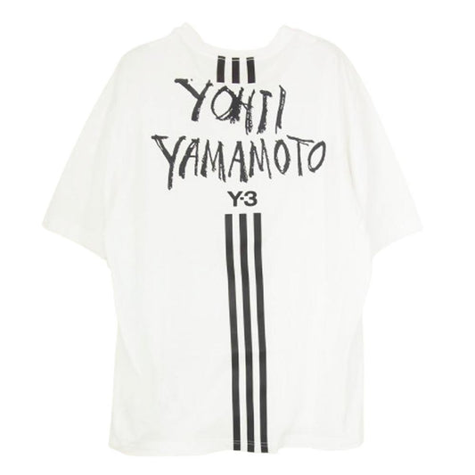 Y-3 Yohji Yamamoto ワイスリー ヨウジヤマモト 16C001 ADIDAS アディダス バックロゴ 半袖 Tシャツ ホワイト系 S/P【中古】